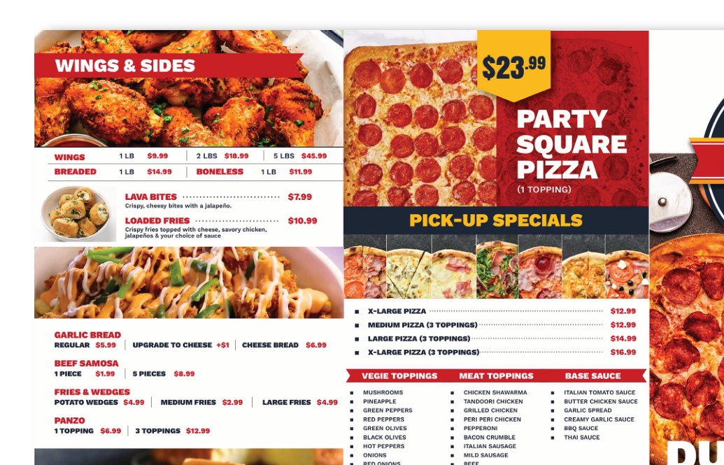 Menu Page One